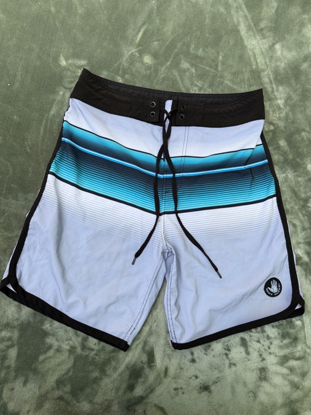 Body Glove Men's Teal Blue Gradient Stripe Board Shorts